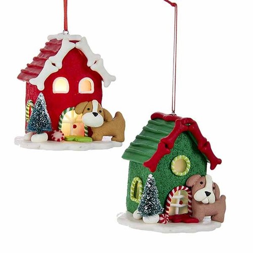 Dog house lighted ornament - house,